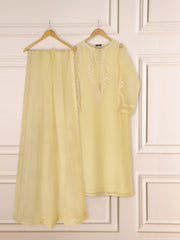 3 Piece - Pure Organza Embroidered Suit S111298
