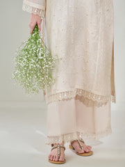 2 Piece - Pure Cotton Net Embroidered Suit S110398