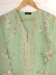 3 Piece - Pure Organza Embroidered Suit S111296