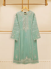 3 Piece - Pure Cotton Net Embroidered Suit S108996