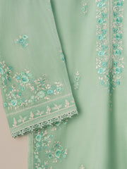 2 Piece - Pure Cotton Net Embroidered Suit S110914