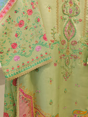 3 Piece- 100% Pure Raw Silk Embroidered Suit S111983