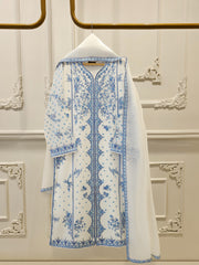 3 Piece - Pure Embroidered Cotton Net Suit S111972