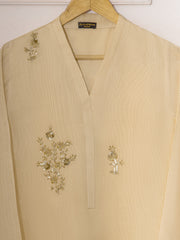 3 Piece - Pure Cotton Net Embroidered Suit S111286