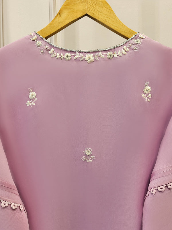 Pure Organza Embroidered Suit S111626