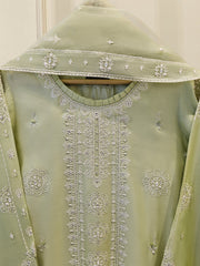 3 Piece- Pure Khaddi Silk Embroidered Suit S111601