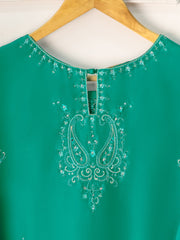 2 Piece - Pure Embroidered  Raw Silk Suit S111137