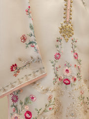 3 Piece - Pure Organza Embroidered Suit S111619