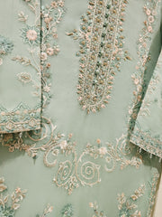 3 Piece - Pure Organza Embroidered Suit S111420