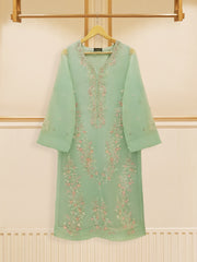 3 Piece - Pure Organza Embroidered Suit S109167