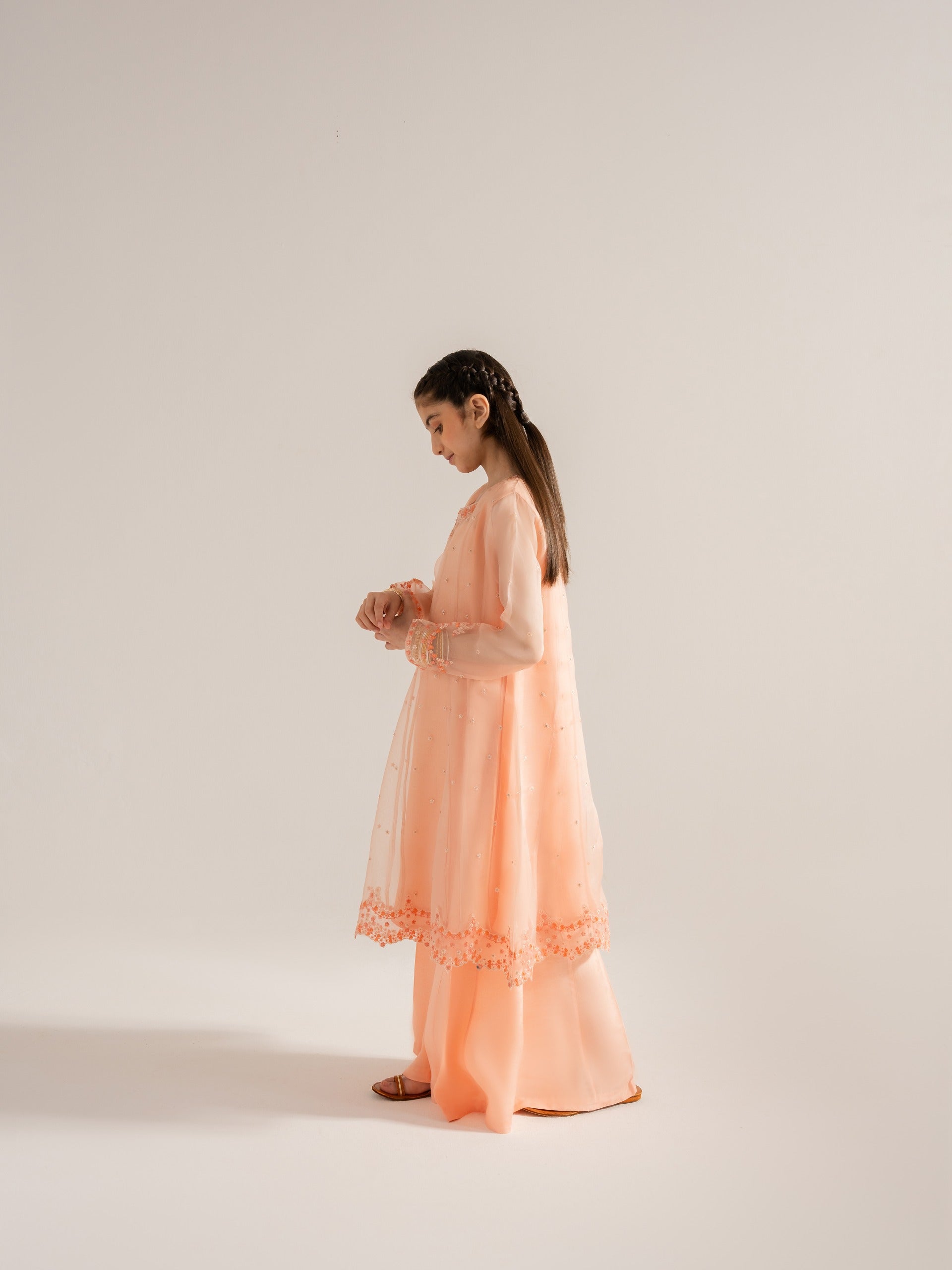(Kids) 2 Piece - Embroidered Organza Suit KD-006 Secondary image