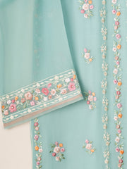 2 Piece - Pure Chiffon Embroidered Suit S110940