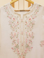 3 Piece - Pure Cotton Net Embroidered Suit S109169