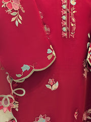 3 Piece - Pure Organza Embroidered Suit S111901