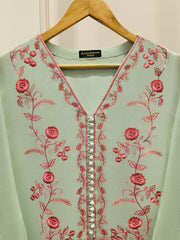 2 Piece - Pure Embroidered Cotton Net Suit S111903