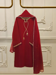 3 Piece - Pure Embroidered Cotton Net Suit S111906