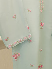 3 Piece- Pure Korean Silk Embroidered Suit S111923