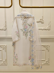3 Piece - Pure Embroidered Organza Suit S112013