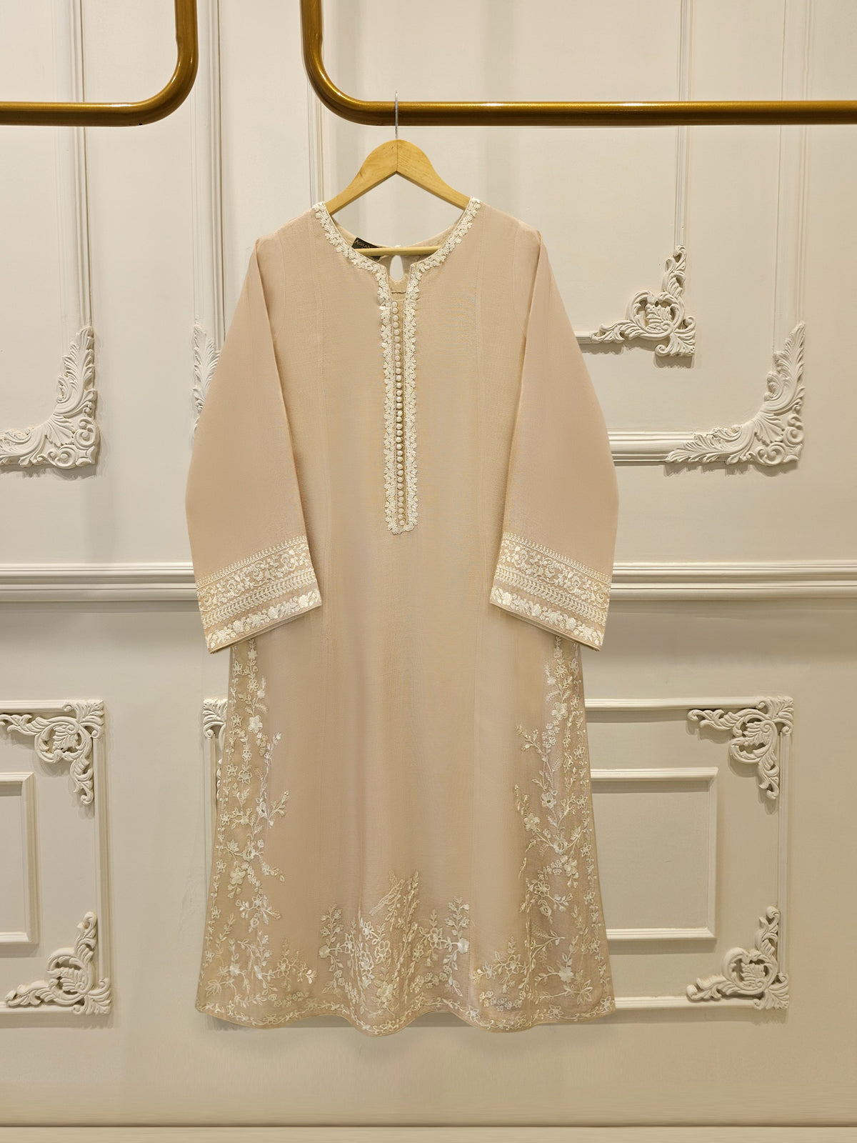 2 Piece - Pure Embroidered Cotton Net Suit S111999