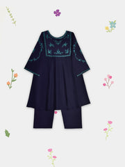 (Kids) 2 Piece - Embroidered Korean Silk Suit FKD-074