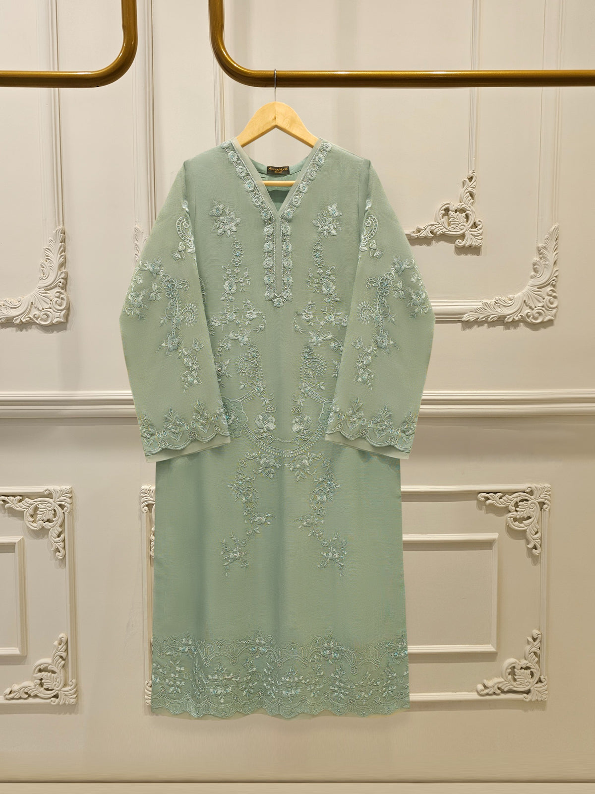 2 Piece - Pure Embroidered Cotton Net Suit S112367