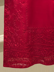 3 Piece - Pure Organza Embroidered Suit S112371