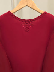 3 Piece - Pure Organza Embroidered Suit S112371