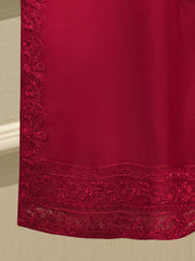 3 Piece - Pure Organza Embroidered Suit S112371