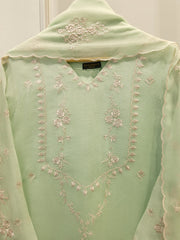 3 Piece - Pure Embroidered Cotton Net Suit S112378
