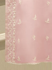3 Piece - Pure Organza Embroidered Suit S112449