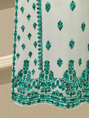 3 Piece - Pure Organza Embroidered Suit S112981