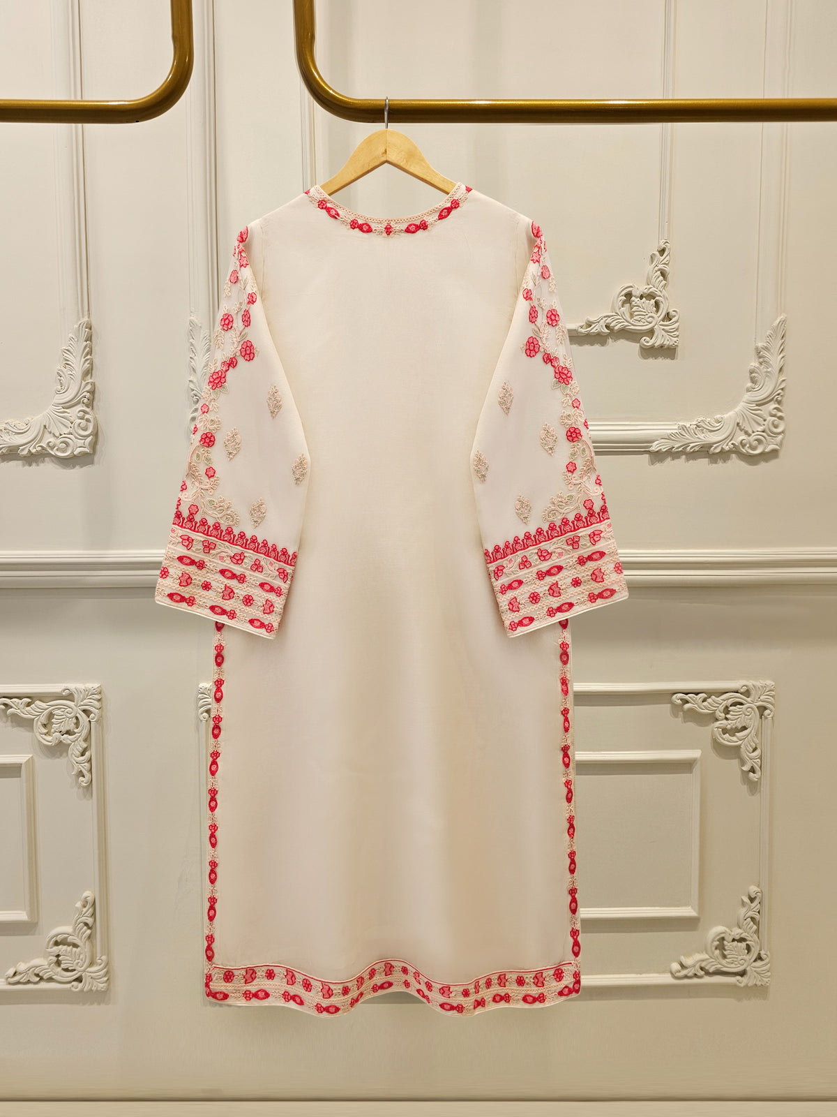 3 Piece - Pure Organza Embroidered Suit S113025