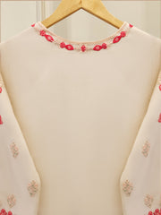 3 Piece - Pure Organza Embroidered Suit S113025