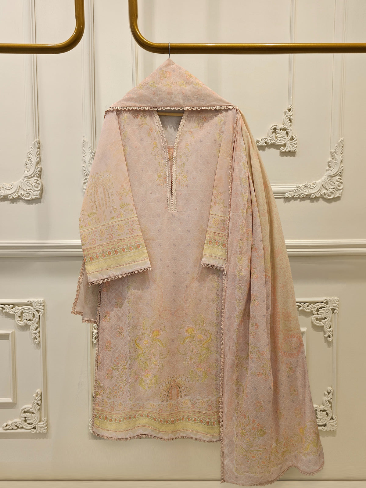 3 Piece - Digital Printed Cambric Suit S113041