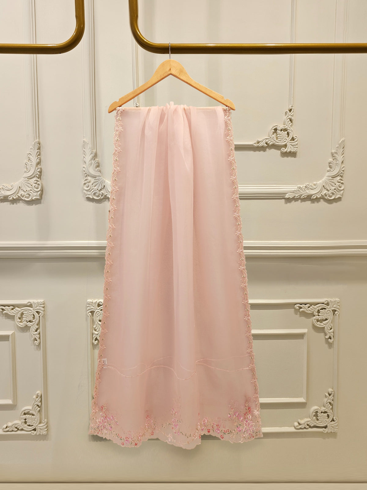 (Kids) 2 Piece - Embroidered Cotton Net Suit KD089