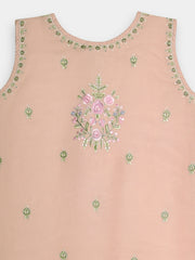 (Kids) 2 Piece - Embroidered Cotton Net Suit KD089
