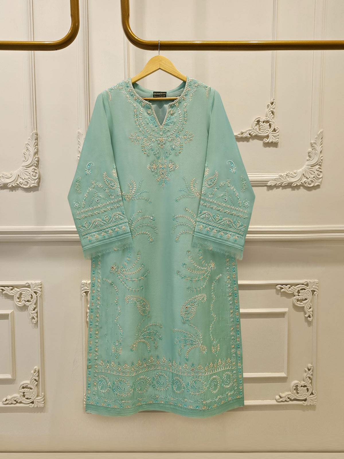 2 Piece-  Pure Embroidered Sheesha Silk Suit S113047