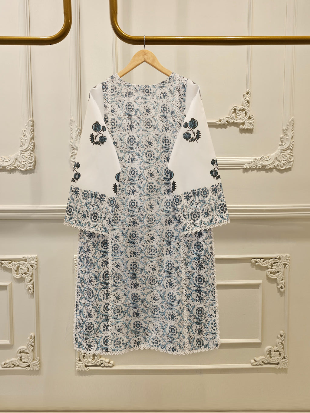 2 Piece - Hand Block Printed Kora Cotton Suit  S113050