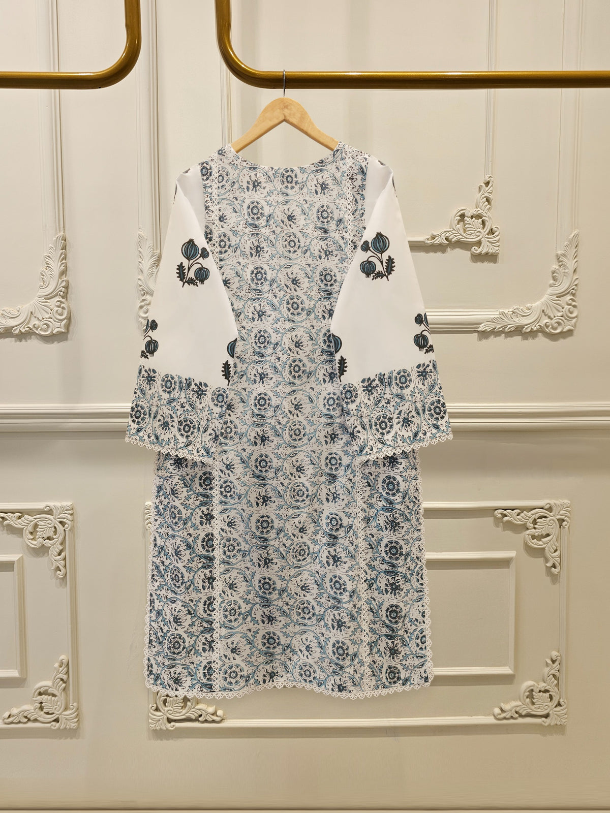 2 Piece - Hand Block Printed Kora Cotton Suit  S113050