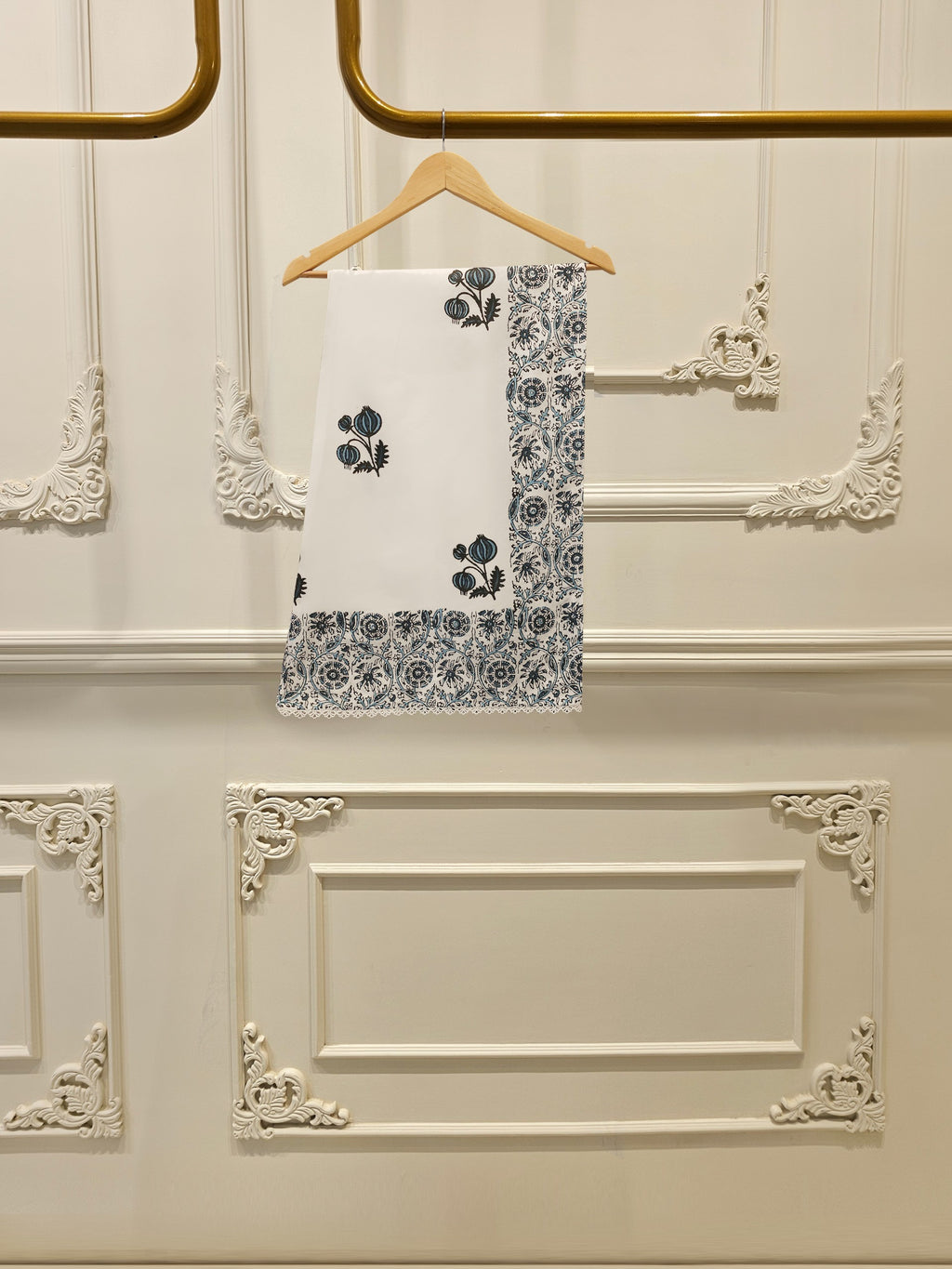 2 Piece - Hand Block Printed Kora Cotton Suit  S113050