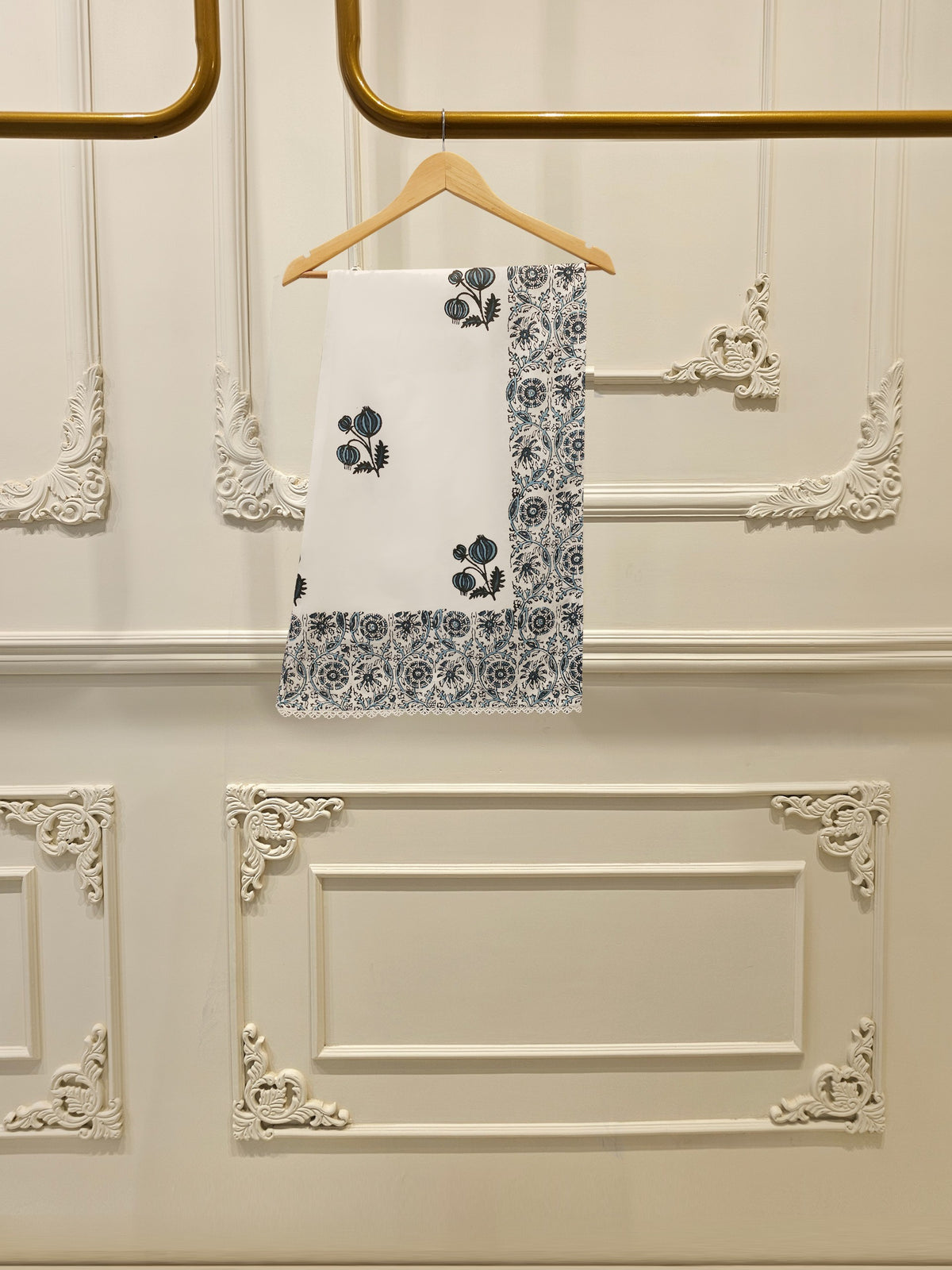 2 Piece - Hand Block Printed Kora Cotton Suit  S113050
