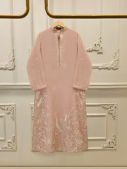 2 Piece - Pure Embroidered Cotton Net Suit S113053