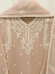 3 Piece - Pure Embroidered Cotton Net Suit S113059