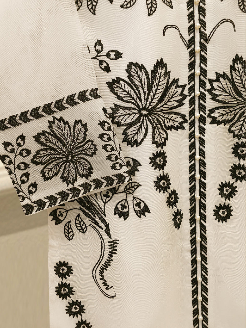 2 Piece - Pure Embroidered Cotton Net Suit S113127