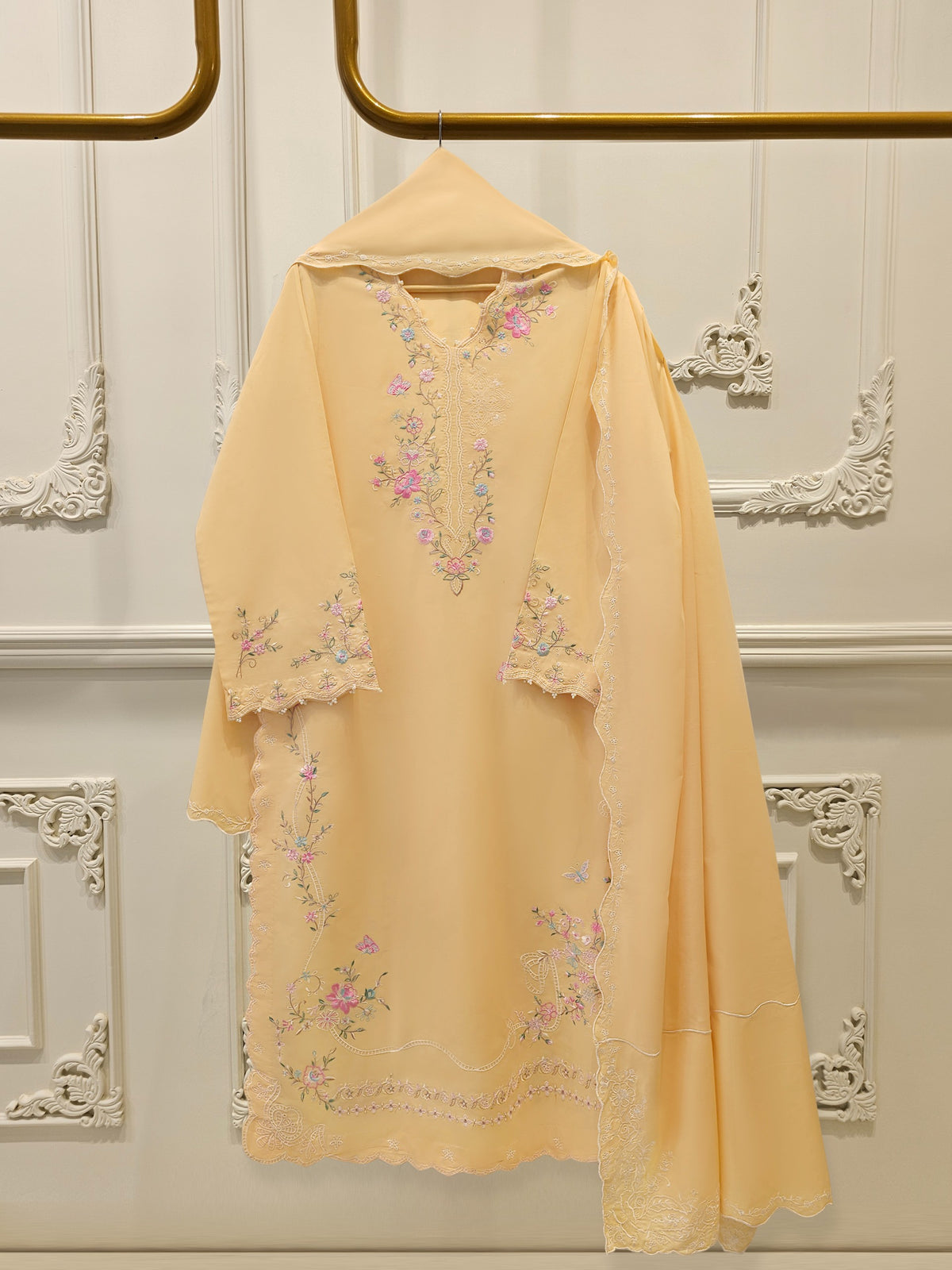 2 Piece - Embroidered Cambric Suit S113135