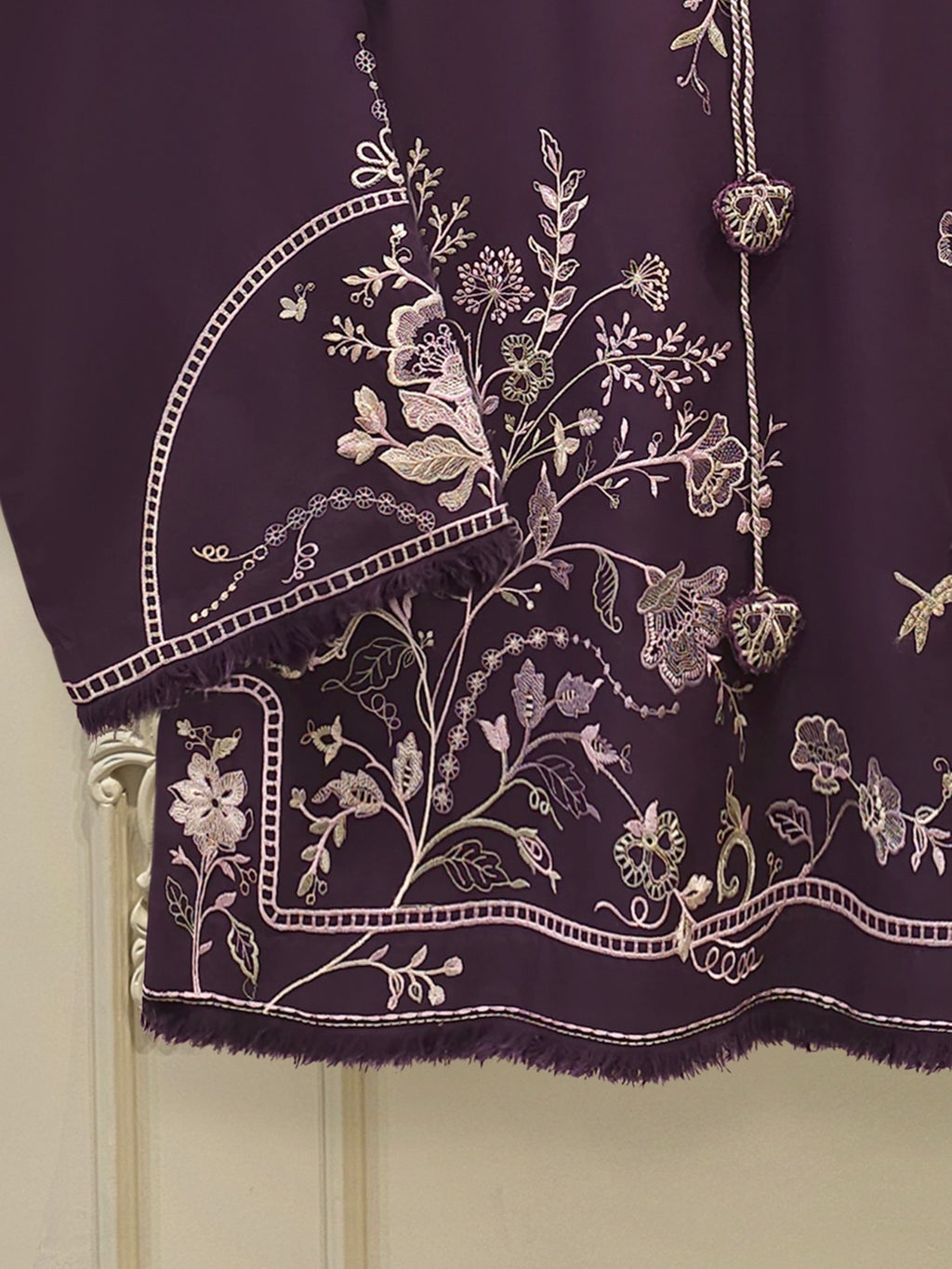 2 Piece - Embroidered Linen Suit WS00235