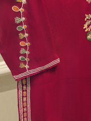 3 Piece - Pure Embroidered Cotton Net Suit S113279