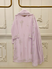 3 Piece - Pure Embroidered Cotton Net Suit S113418