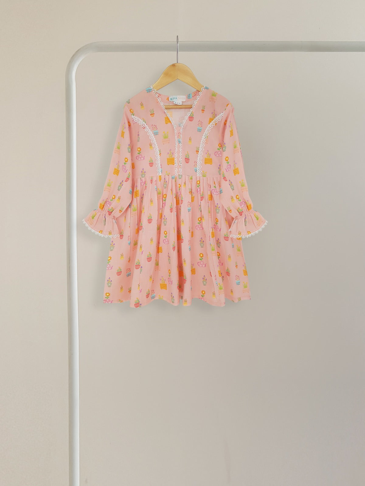 (KIDS) PREMIUM DIGITAL PRINTED PIMA CAMBRIC COTTON FROCK AND PANTS KD021 Secondary image