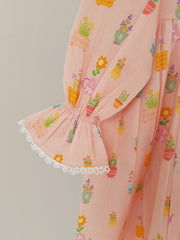(KIDS) PREMIUM DIGITAL PRINTED PIMA CAMBRIC COTTON FROCK AND PANTS KD021